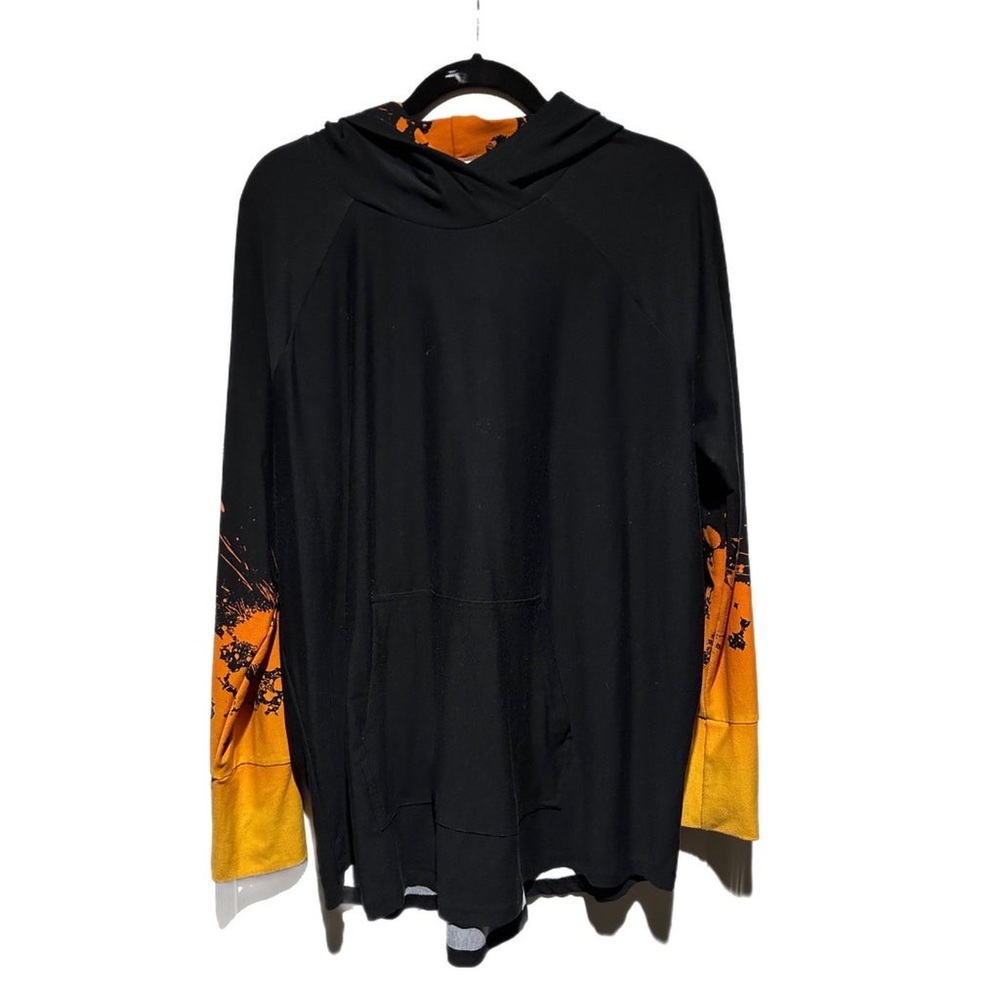 LuLaRoe 3XL Amber Lightweight Hoodie Black with Orange